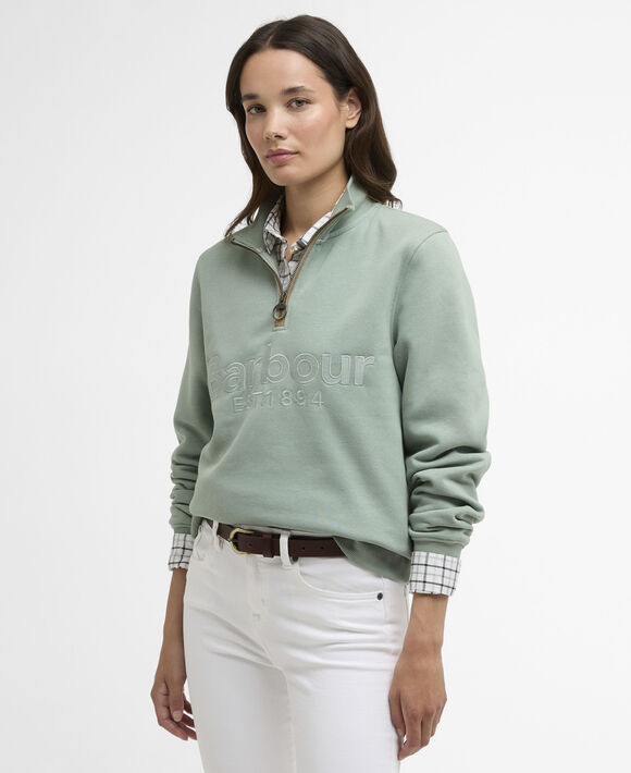 Barbour Cynthia Half Zip: Blue Sage