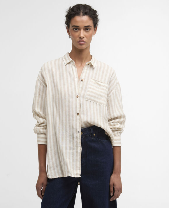Barbour Annie Shirt: Light Sand