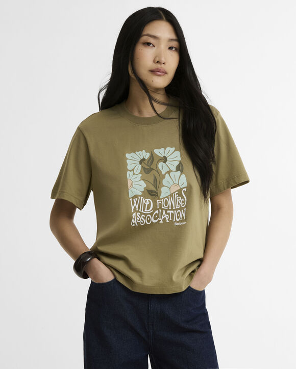 Barbour Selena T-Shirt: Bleached Olive