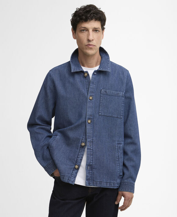 Barbour Aickmen Overshirt: Indigo