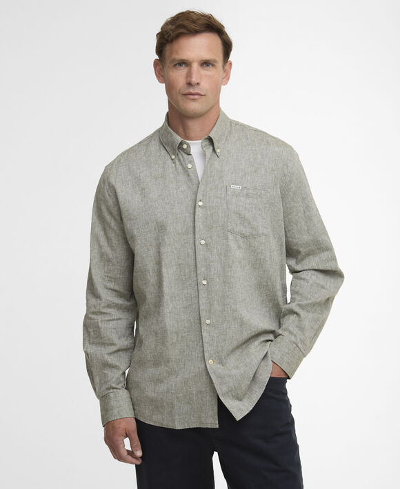 Barbour Nelson Shirt: Bleached Olive