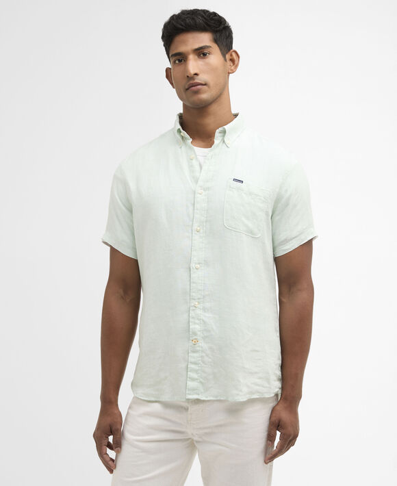 Barbour Linton Shirt: Mint Blue