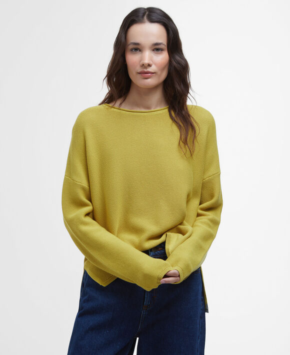 Barbour Marine Knitted Jumper: Limeade