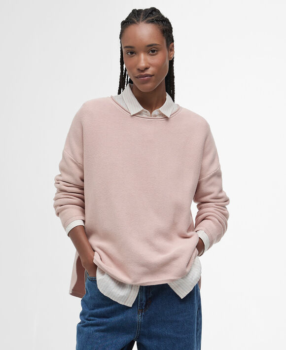 Barbour Marine Knitted Jumper: Primrose Pink