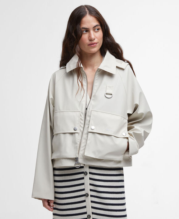Barbour June Showerproof Jacket: Blanc