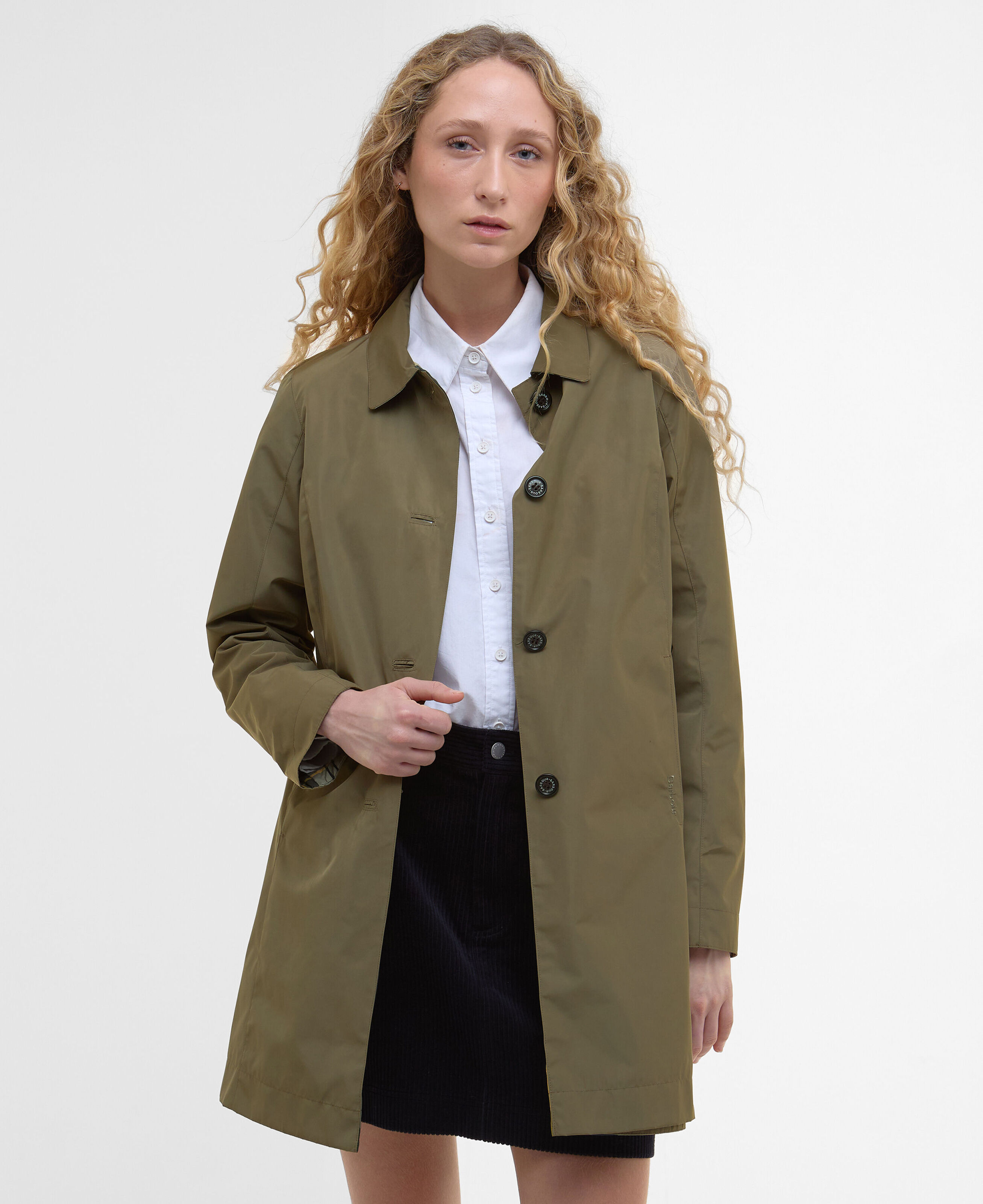 Barbour Babbity Reversible Showerproof Jacket: Dusky Green / Ancient