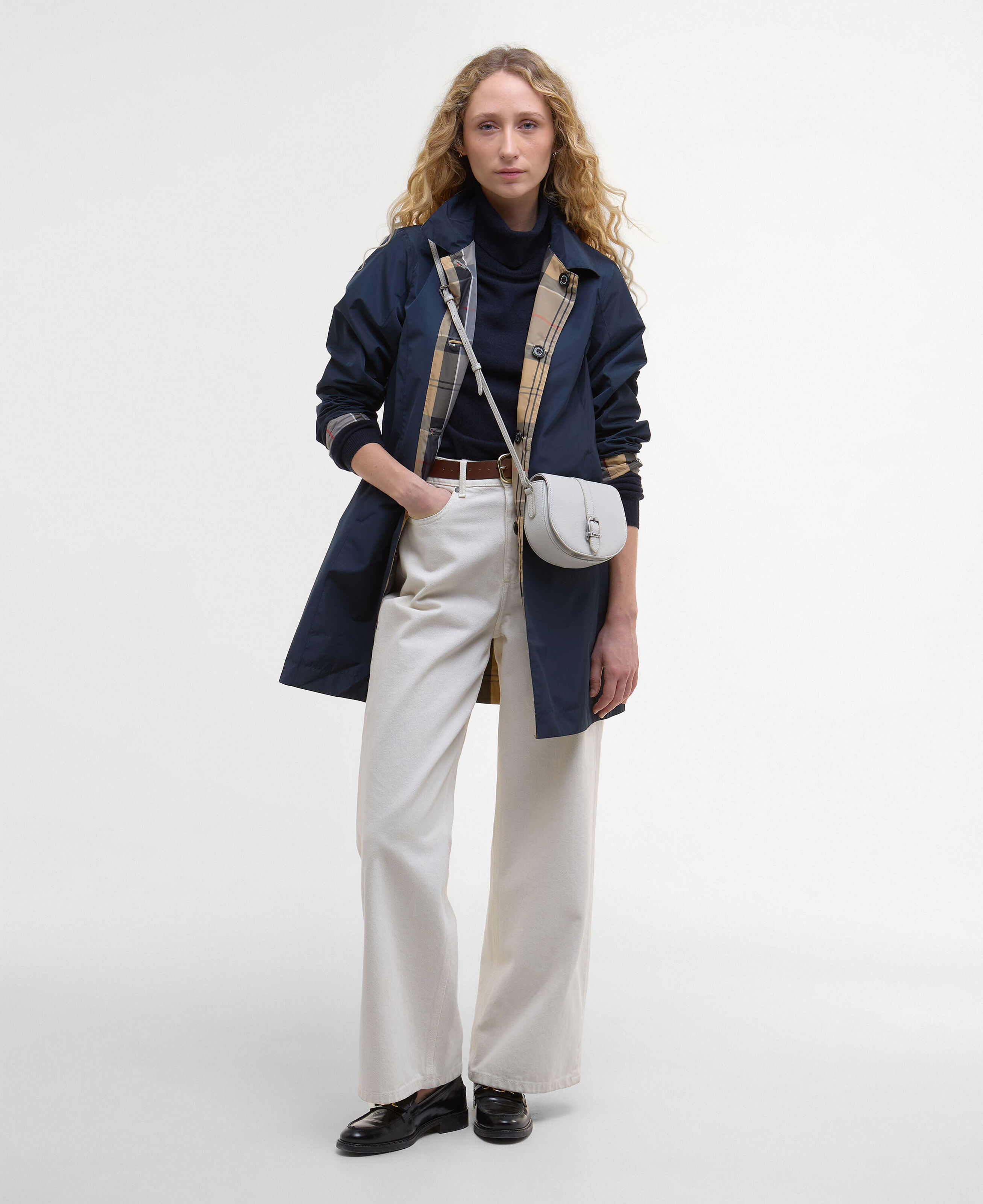 Barbour Babbity Reversible Jacket: Navy/Dress