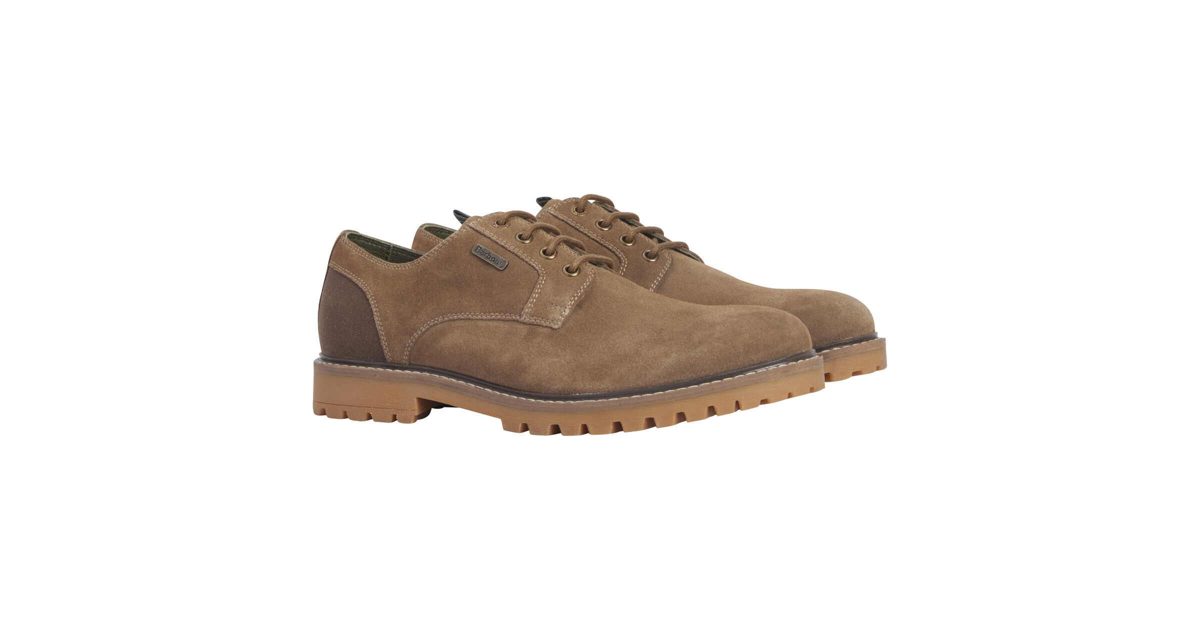 Barbour Sandstone Derby Shoe: Taupe Suede