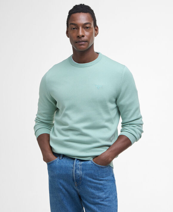 Barbour Pima Cotton Sweater: Pale Apple