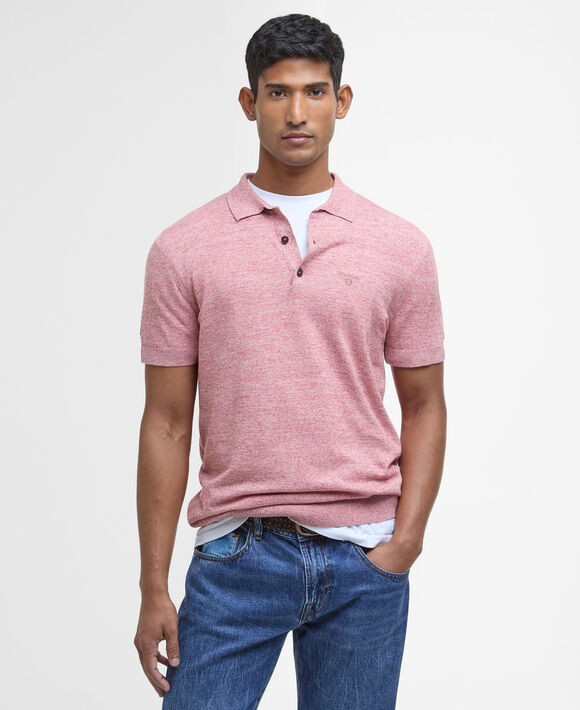 Barbour Buston Knit Polo: Red Spice