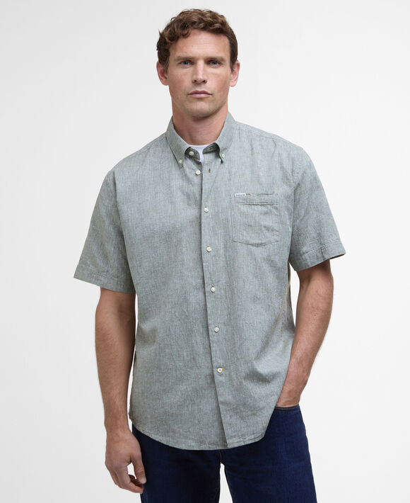 Barbour Nelson Short Sleeve Shirt: Olive
