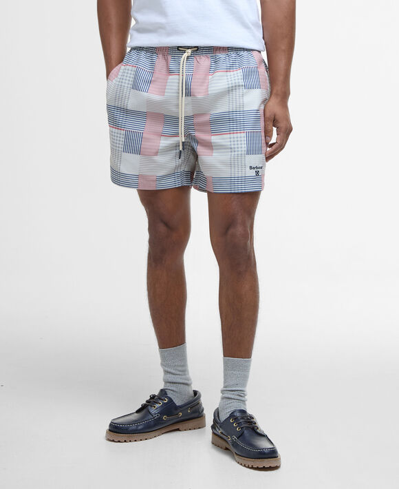Barbour Patch Swim Shorts: Washed Stone