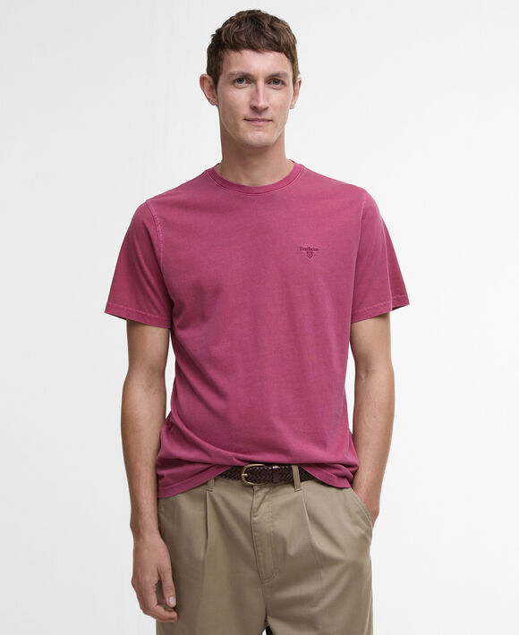 Barbour Garment Dyed Tee: Washed Raspberry