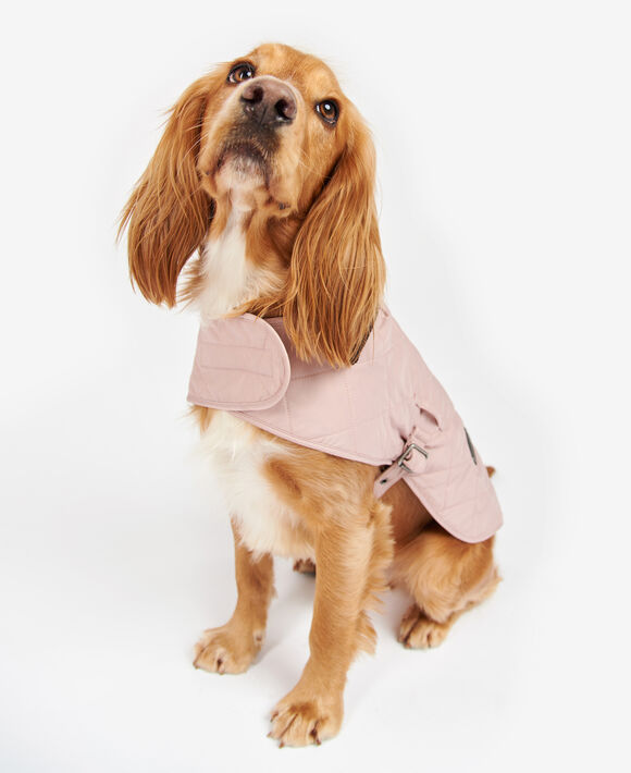 Barbour Quilted Dog Coat: Pink Dewberry