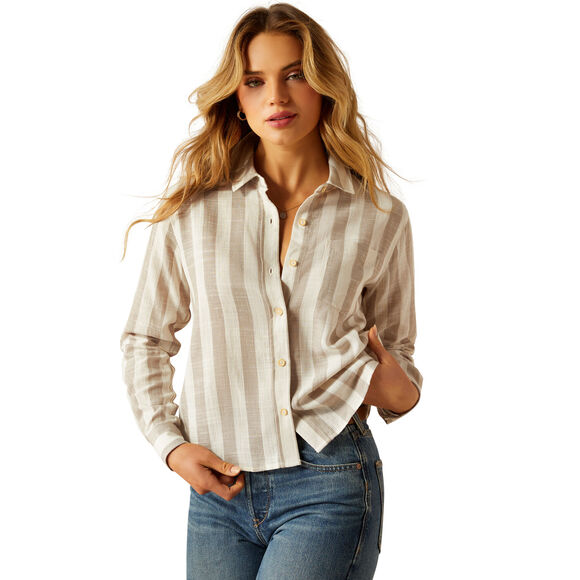 Ariat Rudford Shirt: Khaki Stripe Khaki Stripe