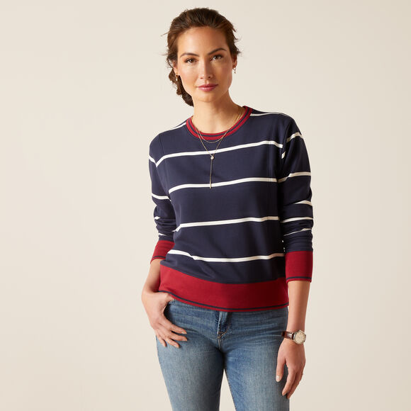 Ariat Tedstock Sweatshirt: Navy / White