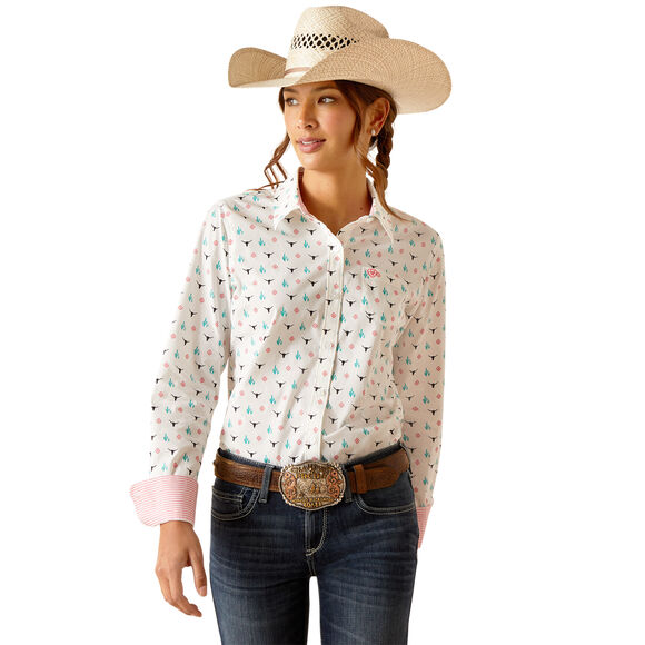 Ariat Kirby Stretch Shirt: Steer Garden