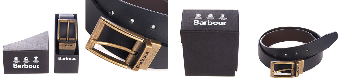 Barbour Reversible Leather Belt- Black