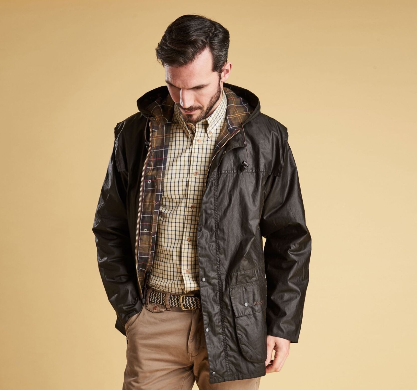 バブアー　barbour CLASSIC DURHAM JACKET C38 00'S Barbour CLASSIC DURHAM Waxed Cotton Oiled Jacket C38