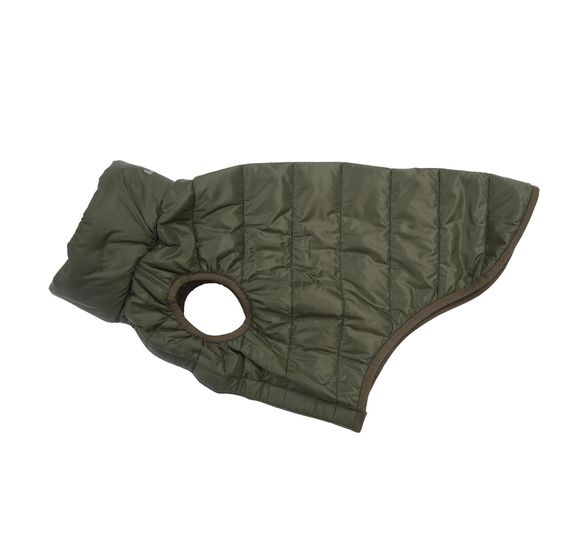 Barbour Quilted Baffle Dog Coat: Olive