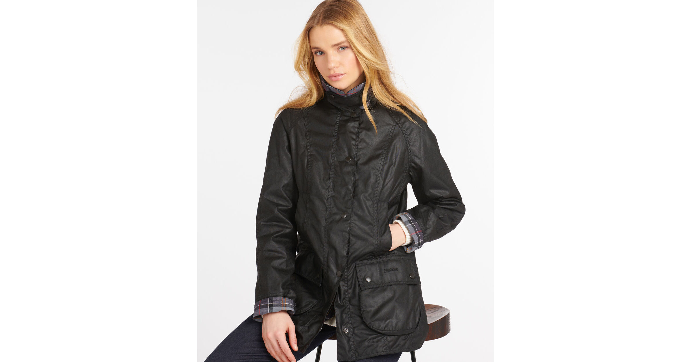 Barbour Beadnell Wax Jacket — Black