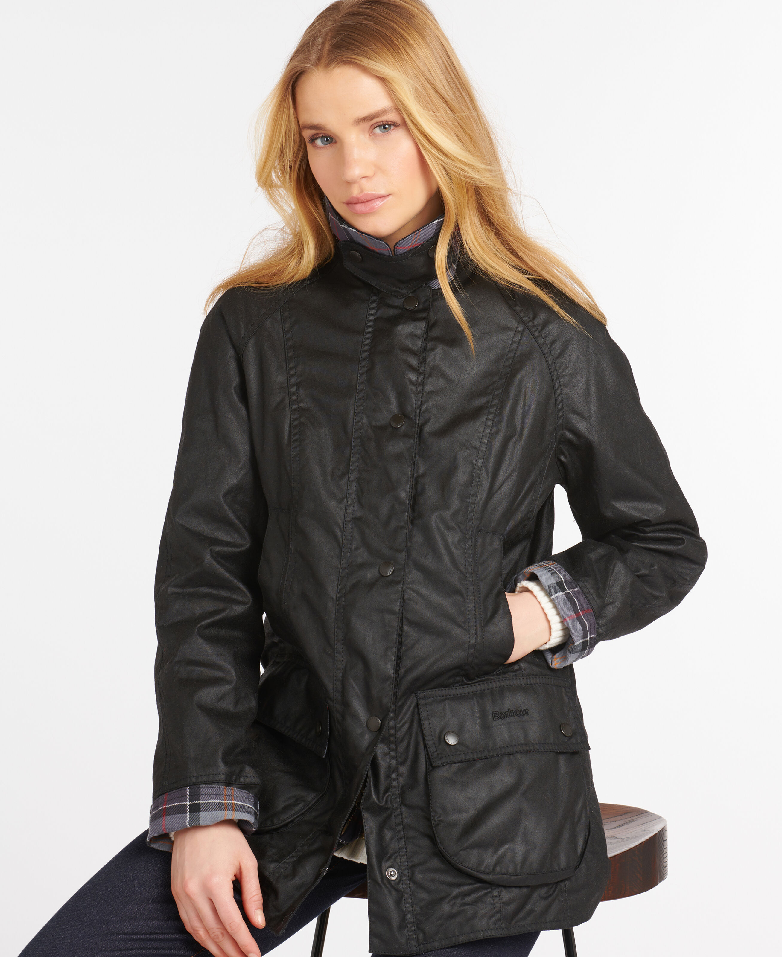 Barbour Beadnell Wax Jacket — Black