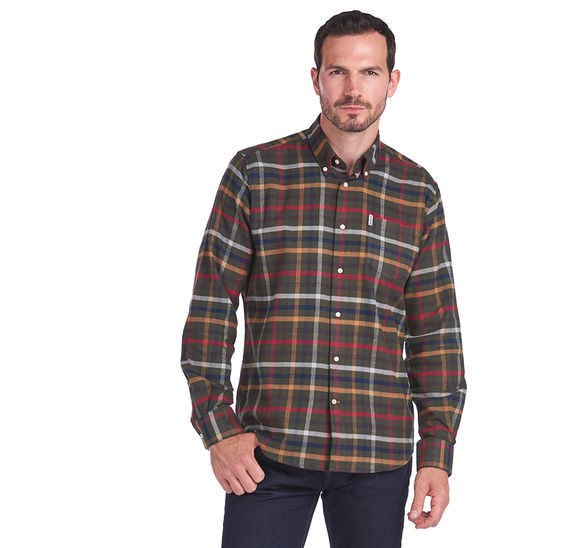 Barbour Hadlow Shirt: Olive