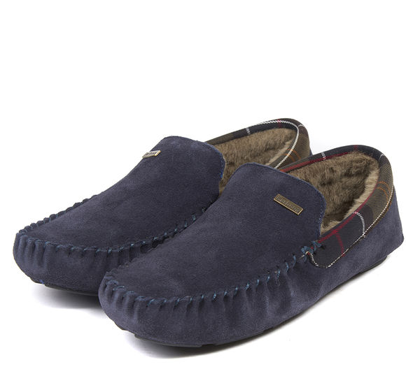 Barbour Monty Slipper: Navy Suede