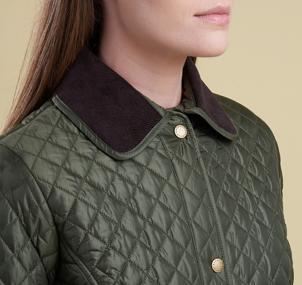 Barbour Broom Quilted Jacket Olive Detail A