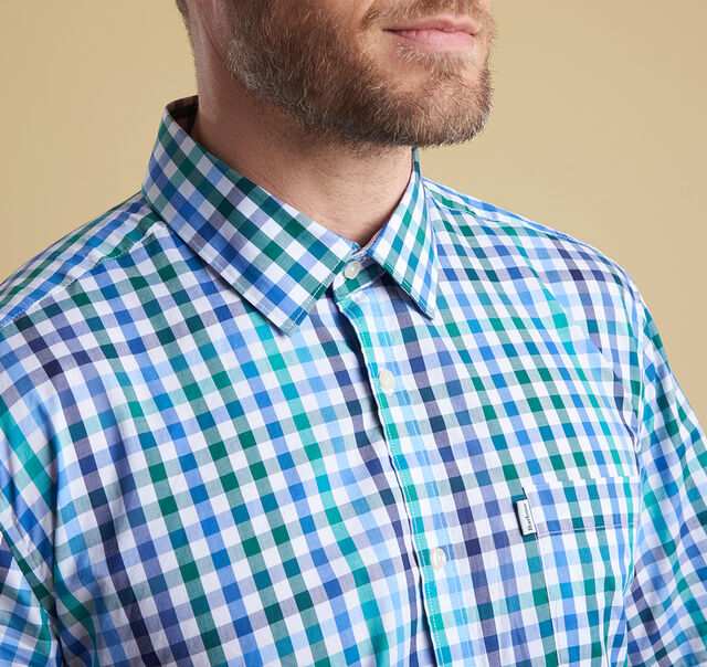 Barbour Hawnby Check Shirt- Racing Green Detail A