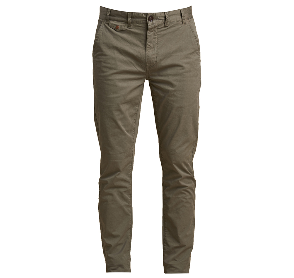 Barbour Neuston Stretch Chino Trousers Military Green