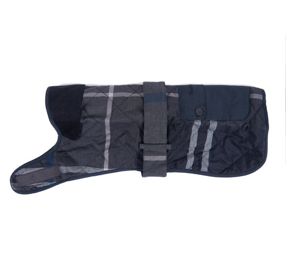 Barbour Quilted Tartan Dog Coat: Graphite