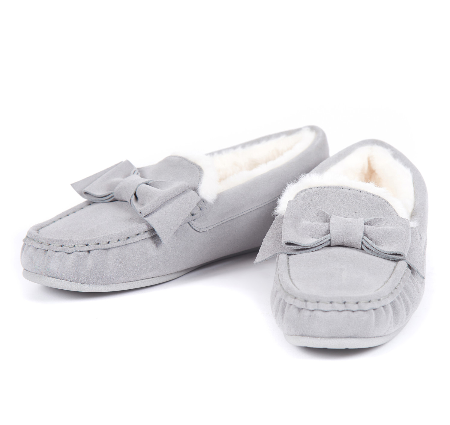 Barbour Sadie Mocassin Slippers: Grey