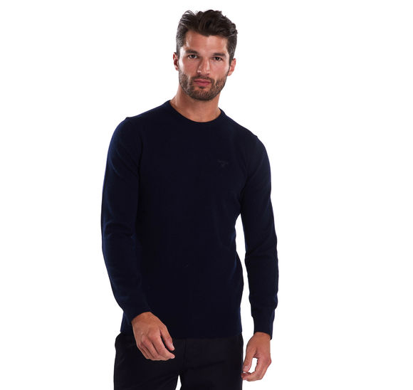 Barbour Essential Lambswool Crew: Navy