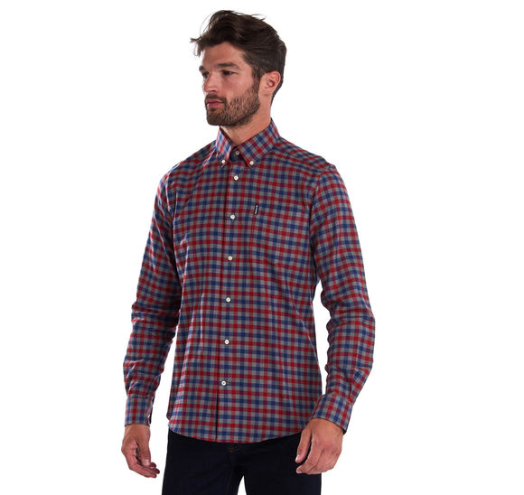 Barbour Country Check 3TF: Rich Red