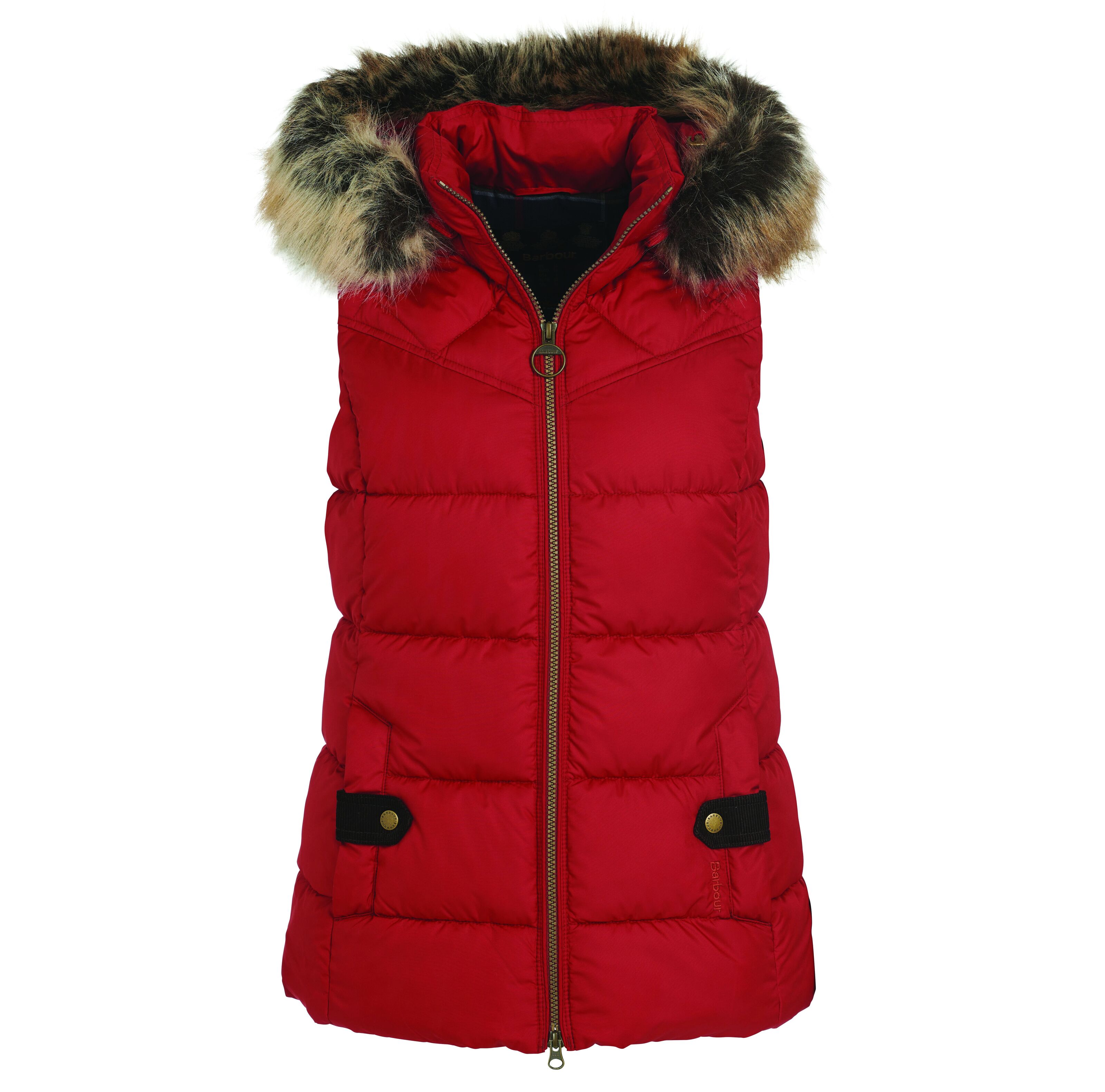 barbour gilet with fur hood