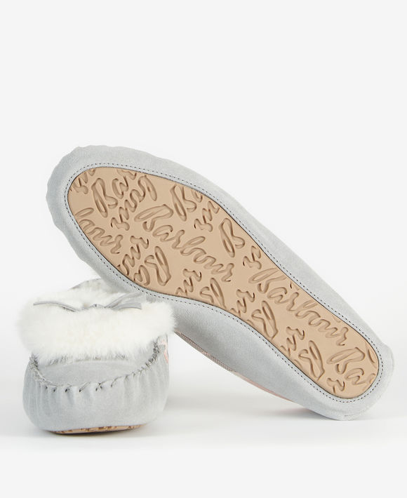 Barbour Darcie Slippers: Grey Suede