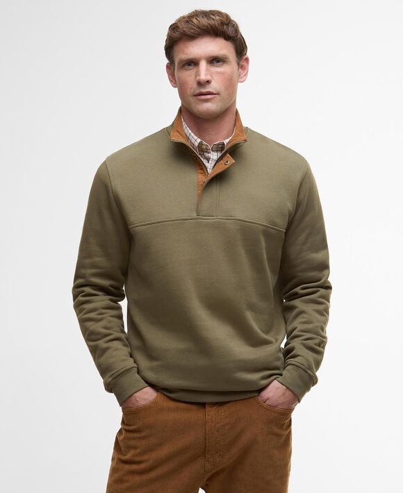 Babour Hadden Half-Zip Sweatshirt: Olive