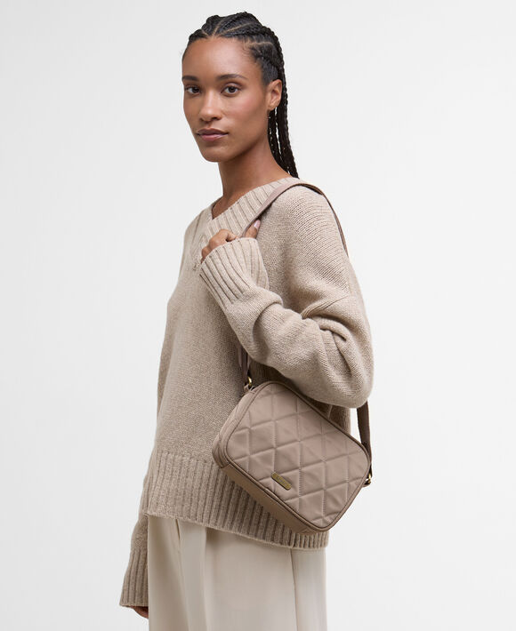 Barbour Quilted Crossbody Bag: Sand