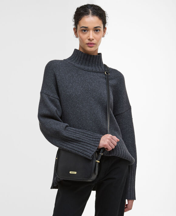 Barbour Daphne Leather Bag: Black