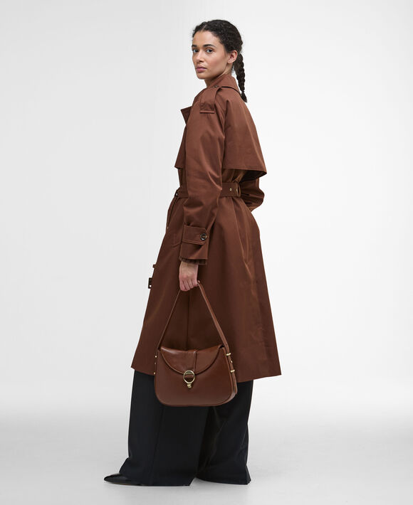 Barbour Alder Leather Shoulder Bag: Brown