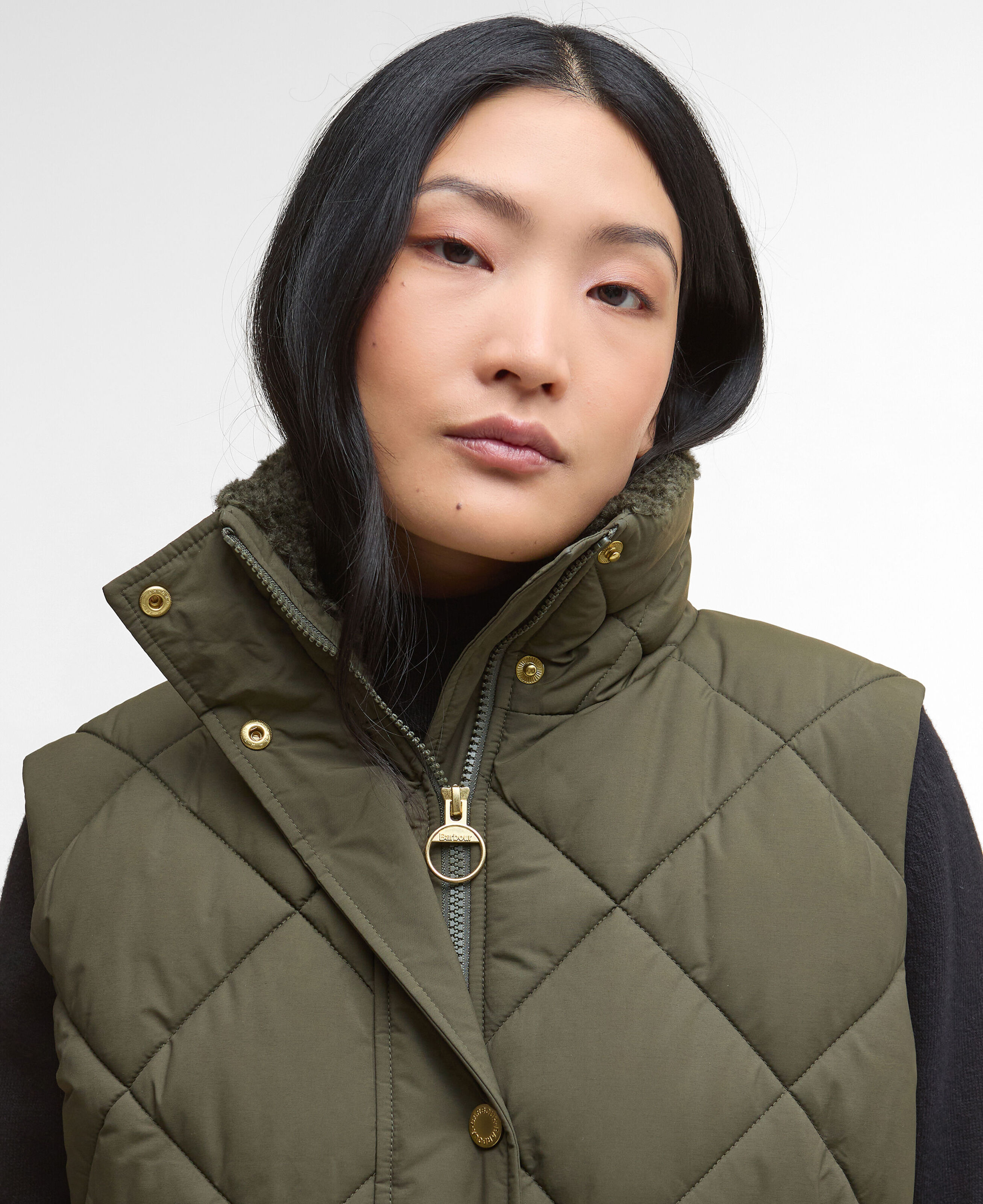 Barbour Becky Gilet: Olive/Ancient Tartan
