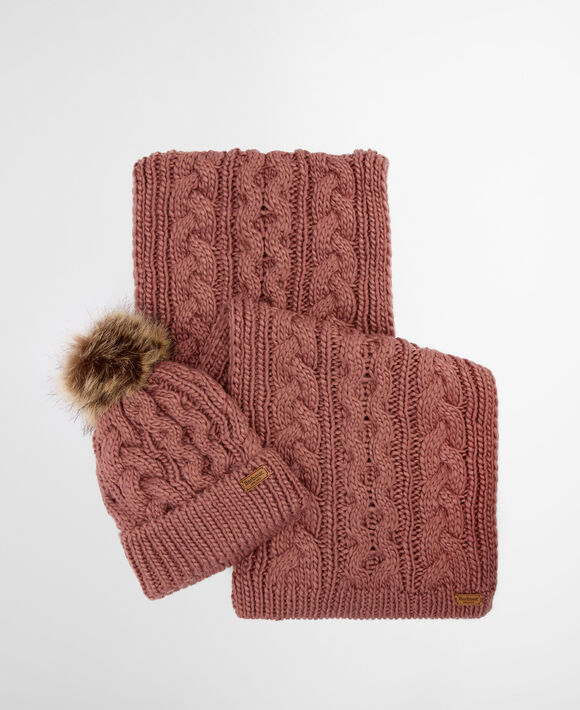 Barbour Penshaw Beanie and Scarf Set: Arabesque
