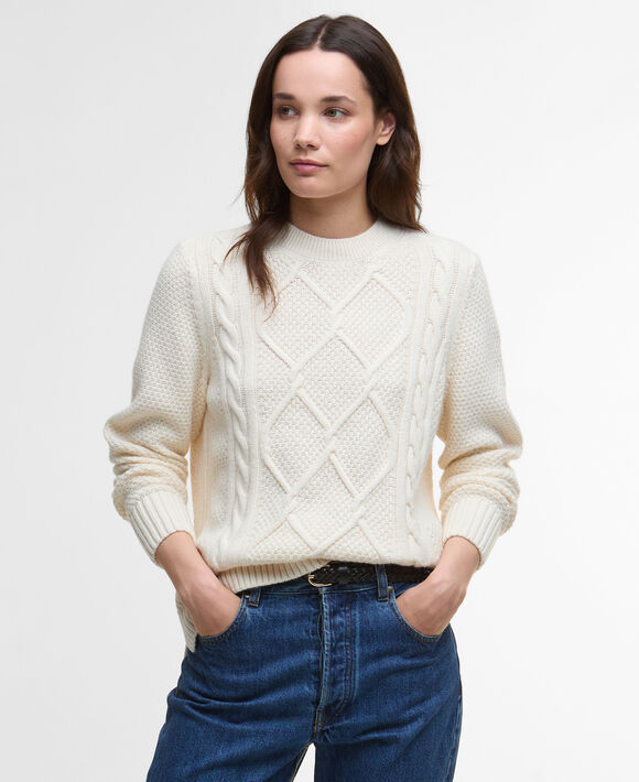 Barbour Burne Crew: Ecru