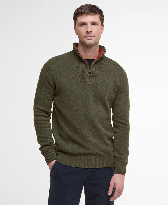 Barbour Nelson Essential Half Zip: Seaweed
