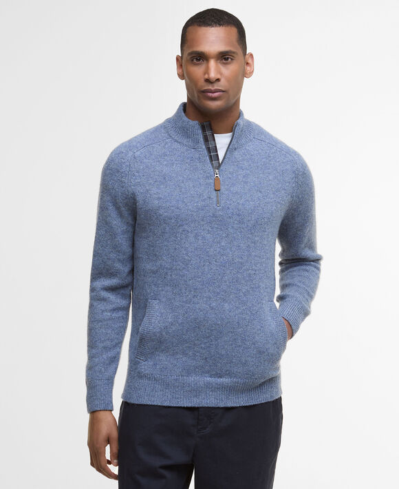 Barbour Talder Half Zip Sweater: Bluestone