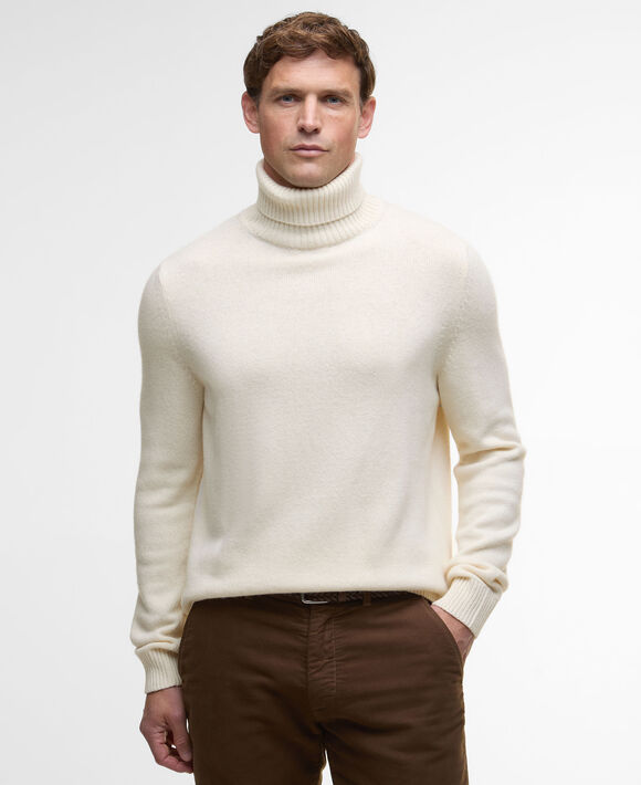 Barbour Kelp Roll Neck Knit: Whisper White