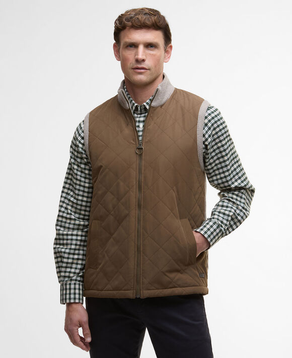 Barbour Shoveler Knitted Gilet: Stone