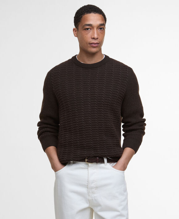 Barbour Cleveland Crew Neck knit: Dark Oak