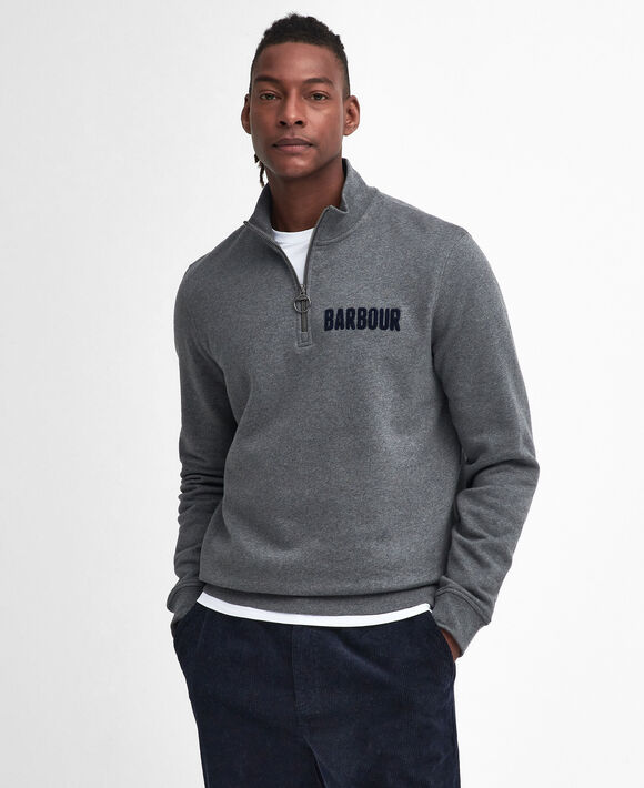 Barbour Cotes Half Zip: Mid Grey